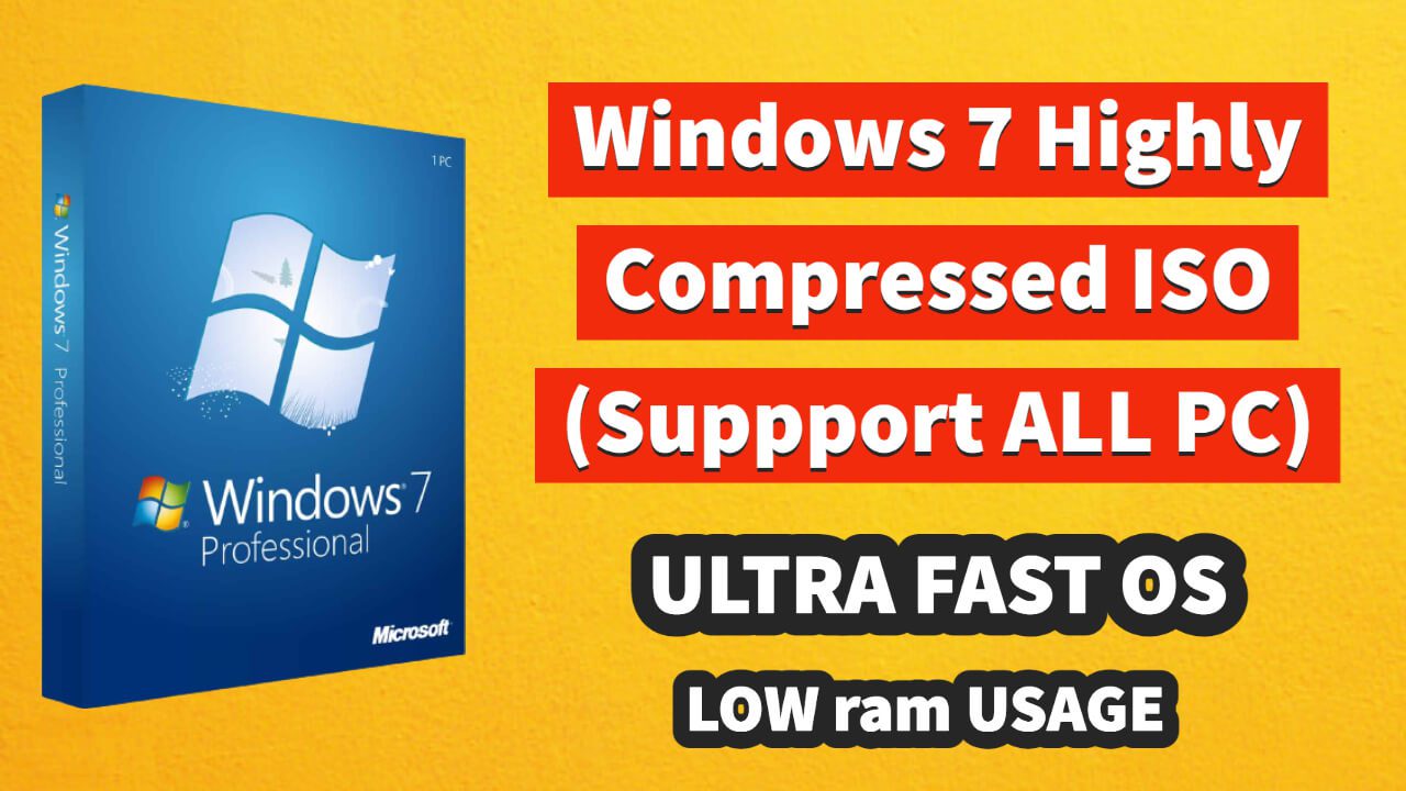 Windows 7 Highly Compressed ISO 100MB Full Version Free Download